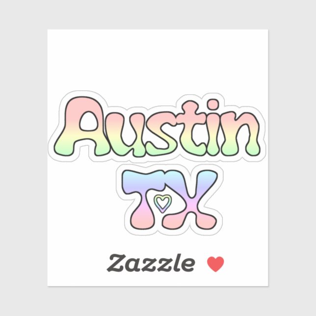 Sticker Austin Texas 70's (Feuille)