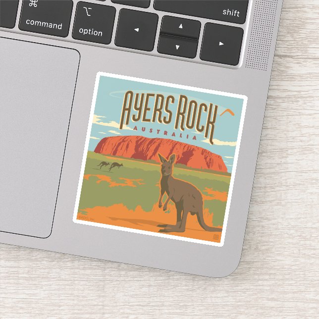 Sticker Australie | Ayers Rock Kangaroos (Détail)