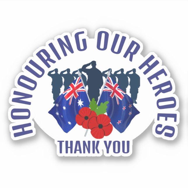 Sticker Australie Nouvelle-Zélande AC REMEMBRANCE (Devant)