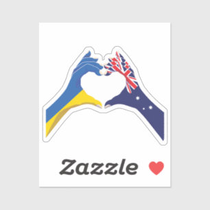 Sticker Australie Ukraine Ukraine Ukrainienne Love Heart