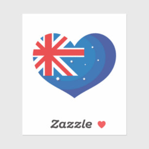 Sticker Australien. Drapeau australien. Cœur. 