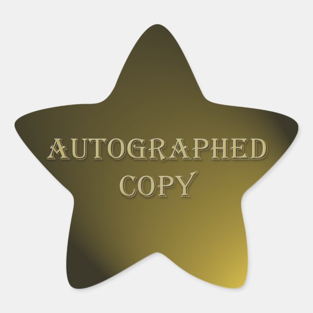 Sticker Auteur de copie autographiée de style or (Devant)