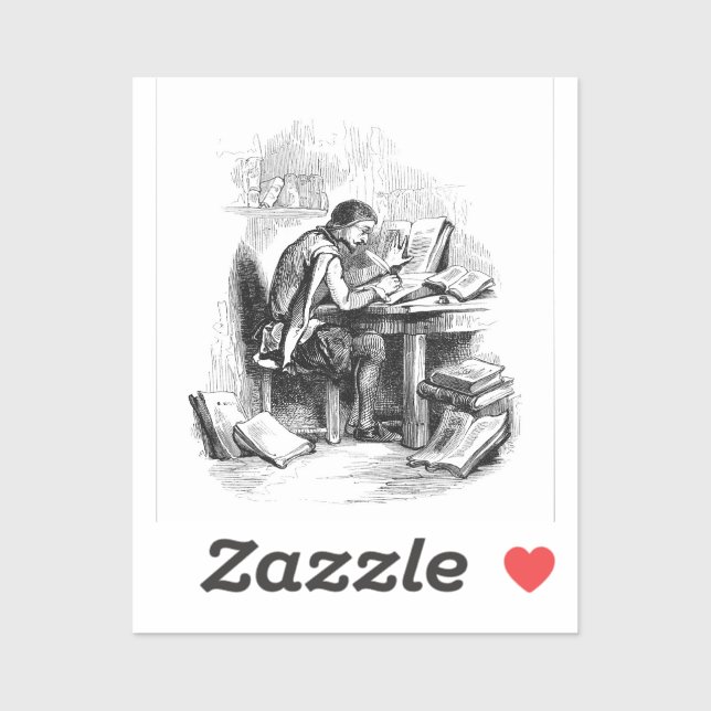 Sticker Auteur de livres anciens (Feuille)