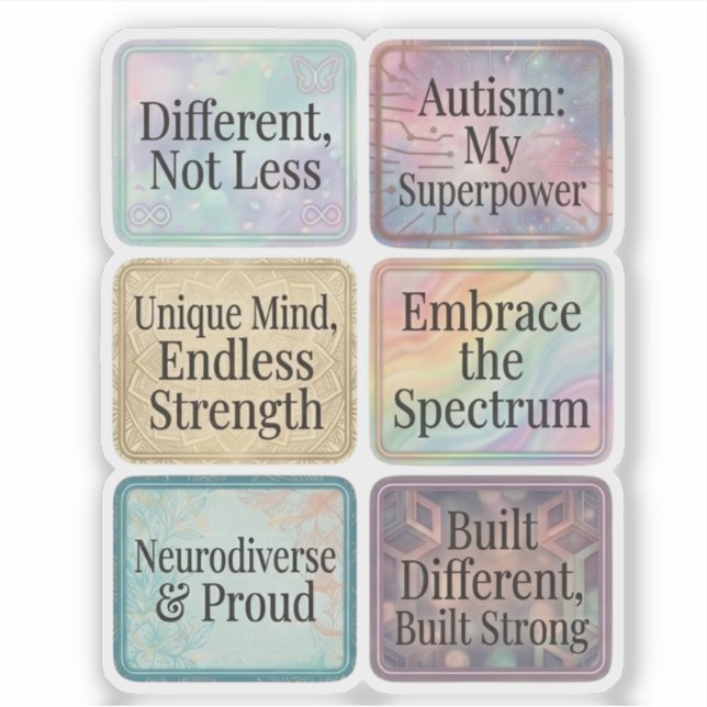 Sticker Autism Awareness – Positive Affirmation Quotes (Devant)
