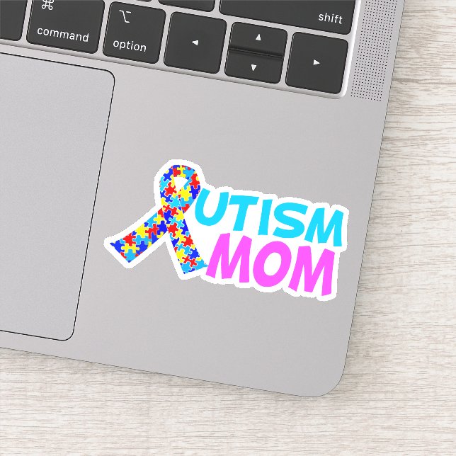 Sticker Autisme Maman mignonne Rose Bleu Fête des Mères (Détail)