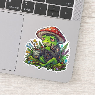 Sticker "Autocollant de grenouille aux vibrations de la fo