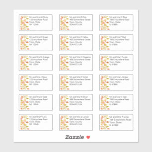Sticker Automne Feuilles Nom individuel Mariage d'adresse
