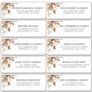 Sticker Automne Feuilles Rustic Country Adresse de l'invit
