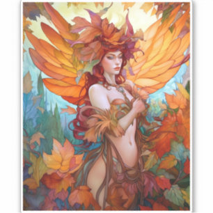 Sticker Automne Woodland Fairy Imaginaire Art