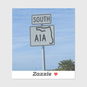 Sticker Autoroute A1A Signe sud Key West Photo