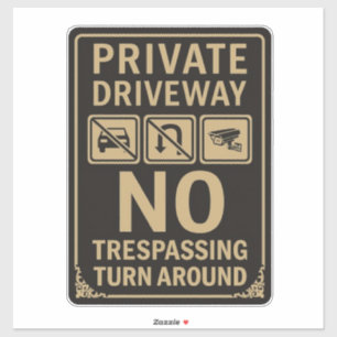 Sticker Autoroute privée Pas d'intrusion