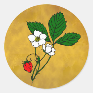 Sticker aux fraises sauvages