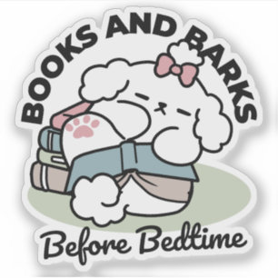 Sticker Avant le coucher avec ma chienne - Livre et Amoure