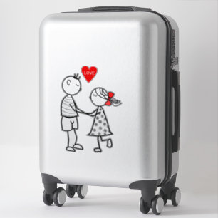 Sticker avec Couple Love Text - Personnalisable