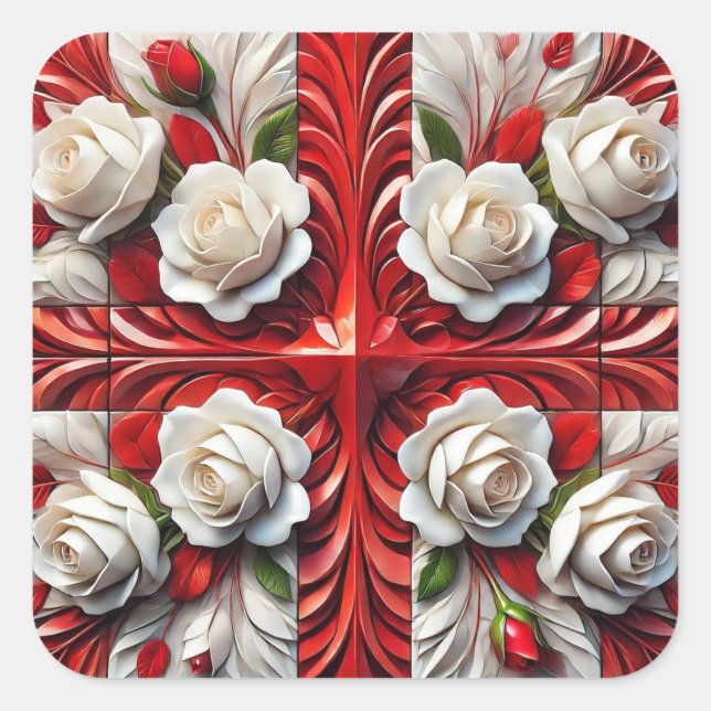 Sticker avec design Rose anglais (Devant)