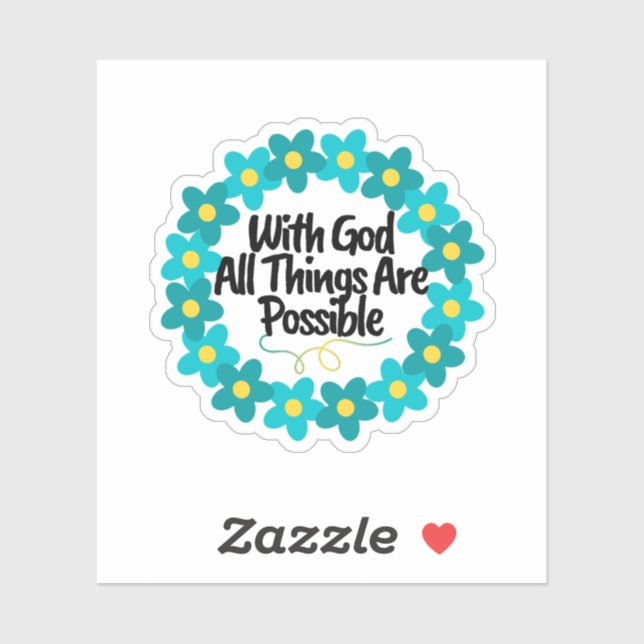 Sticker Avec Dieu, tout est possible (Feuille)