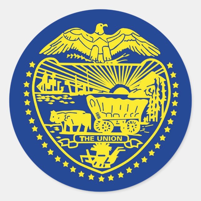 Sticker avec Drapeau de l'Oregon (Devant)