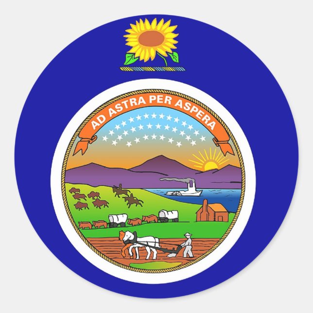 Sticker avec drapeau du Kansas (Devant)