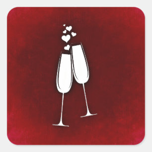 Sticker Avec Lunettes De Champagne