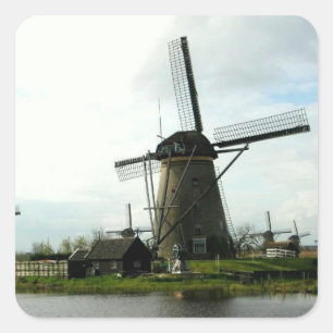 Sticker avec photo de moulin néerlandais