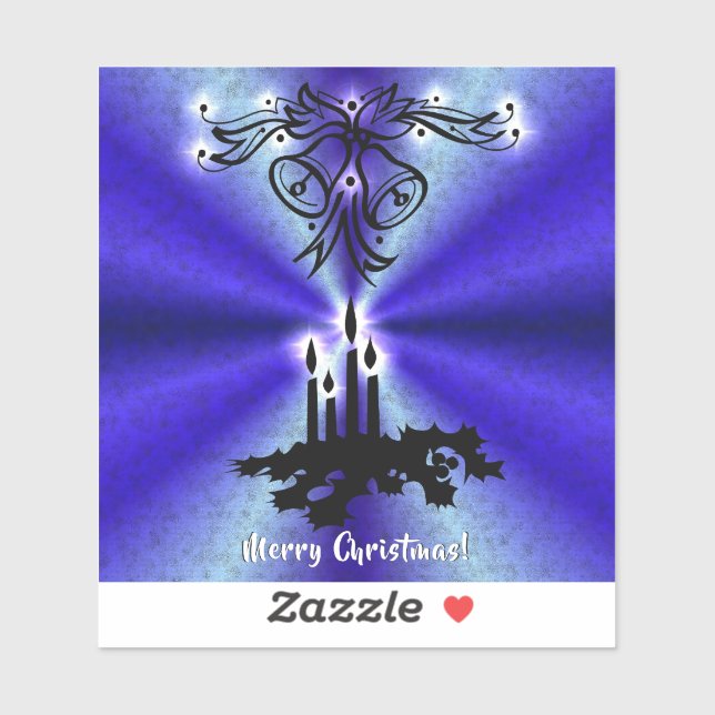 Sticker Avent, Artdeco de Noël sur Blue Green Rainbow (Feuille)
