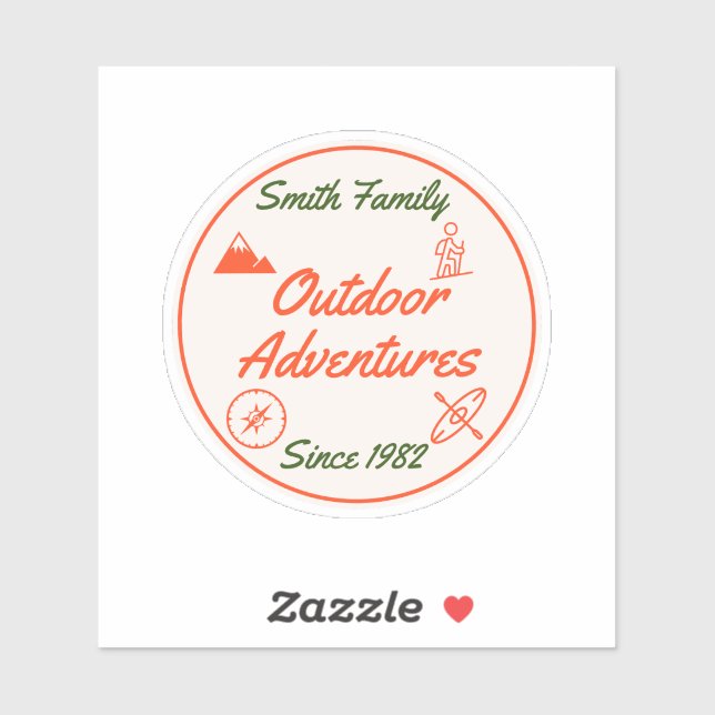 Sticker Aventures de camping en famille sur mesure (Feuille)