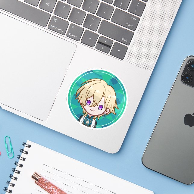 Sticker Aventurine (Ordinateur portable avec iPhone)