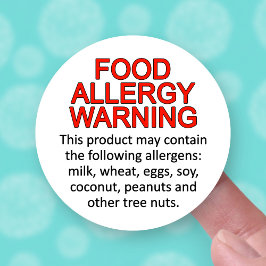 Sticker Avertissement Allergie alimentaire Attention Nuts 