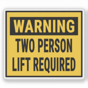 Sticker Avertissement Ascenseur Deux Personnes Requis
