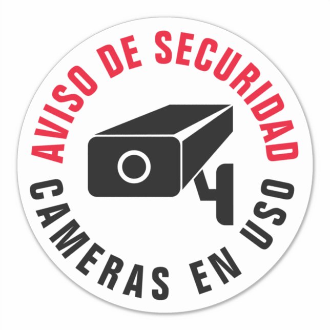 Sticker Avertissement de sécurité de la caméra de langue e (Devant)