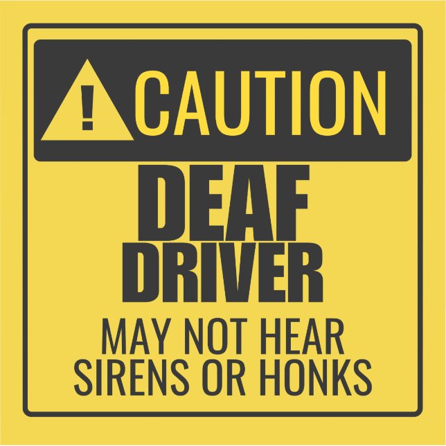 Sticker Avertissement du conducteur sourd (Devant)