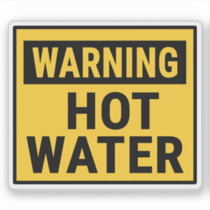 Sticker Avertissement Eau Chaude