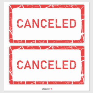 Sticker Avertissement en rouge gras annulé