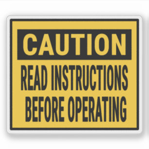 Sticker Avertissement Lire les instructions avant d'utilis