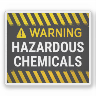 Sticker Avertissement Produits Chimiques Dangereux 