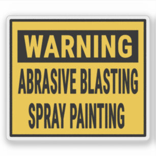 Sticker Avertissement Pulvérisateur abrasif