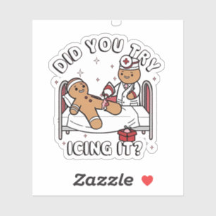 Sticker Avez-vous essayé de le glacer Biscuit de Noël en s