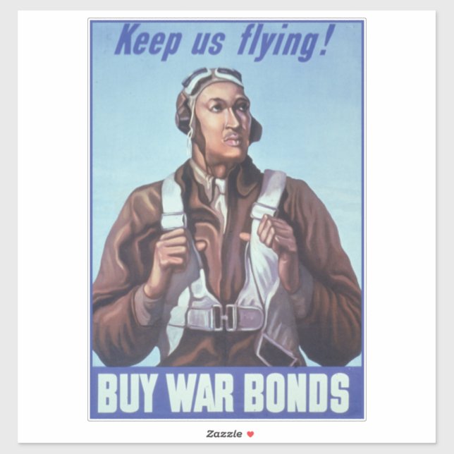 Sticker Aviateurs noirs : Service militaire de combat de 2 (Feuille)