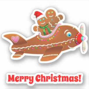 Sticker Avion en pain d'épice de Noël