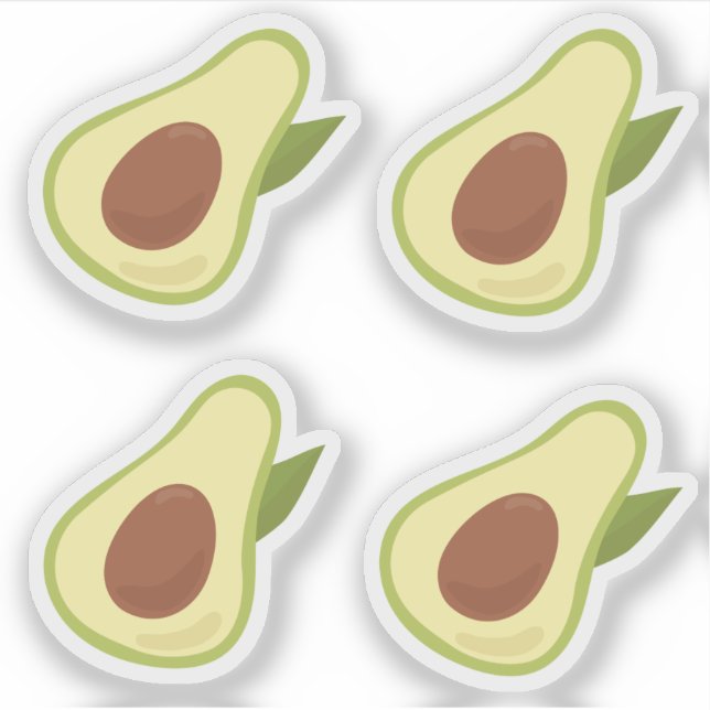 Sticker Avocados amusant rétro style vert pastel (Devant)