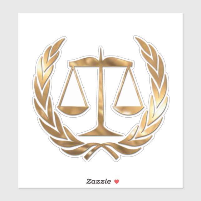 Sticker Avocat à Law Scales of Justice Gold (Feuille)
