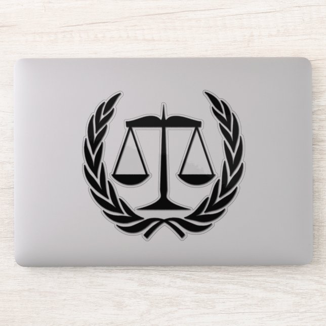 Sticker Avocat à l'échelle juridique de la justice (Ordinateur)