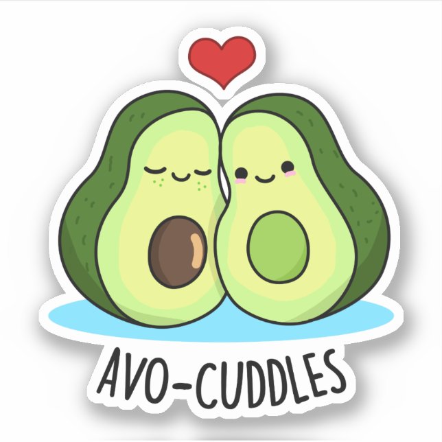 Sticker Avocuddles Drôle Avocado Couple Pun (Devant)