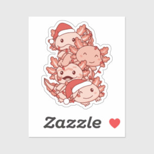 Sticker Axolotl Arbre de Noël Animaux de Noël Axolotls