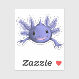 Sticker Axolotl bleu