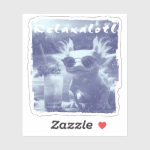 Sticker Axolotl Bleu en Détresse Relaxalotl