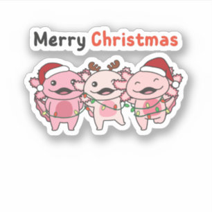 Sticker Axolotl Christmas Cute Axolotls