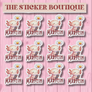 Sticker Axolotl personnalisé - Nom personnalisé