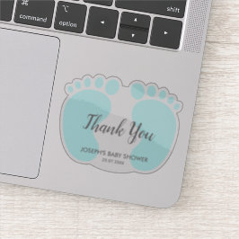 Sticker Baby Boy douche party merci