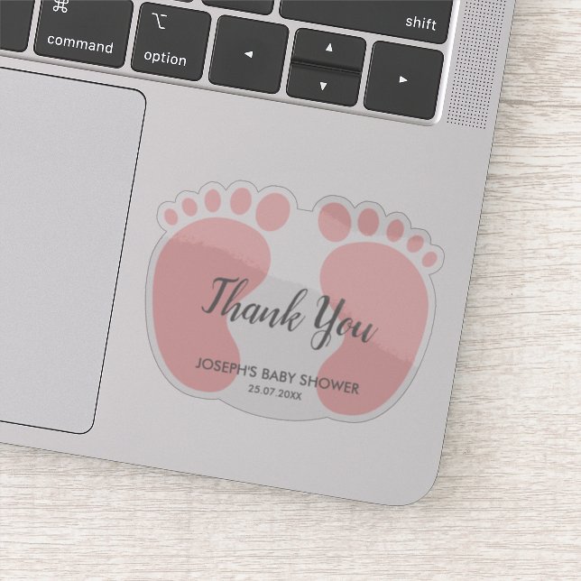 Sticker Baby Girl Douche Party pour vous remercier (Détail)